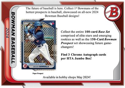Break #107 - 2024 Bowman Baseball Full Jumbo 8 Box Case - Wednesday, 5/8 3:00PM