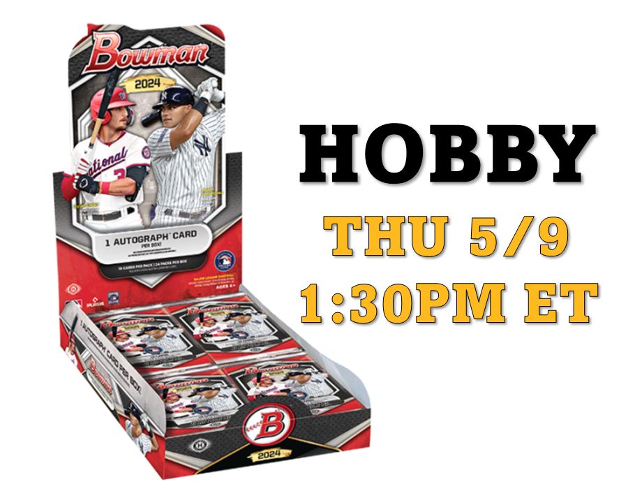 Break #109 - 2024 Bowman Baseball Full Hobby 12 Box Case - Thursday, 5/9 1:30PM, MLB Teams: Miami Marlins