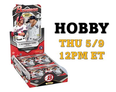Break #108 - 2024 Bowman Baseball Full Hobby 12 Box Case - Thursday, 5/9 12:00PM