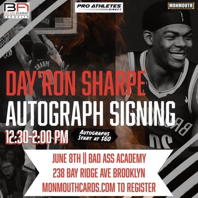 Day&#39;Ron Sharpe Appearance at Bad Ass Academy Sat 6/8, 12:30pm-2:00pm