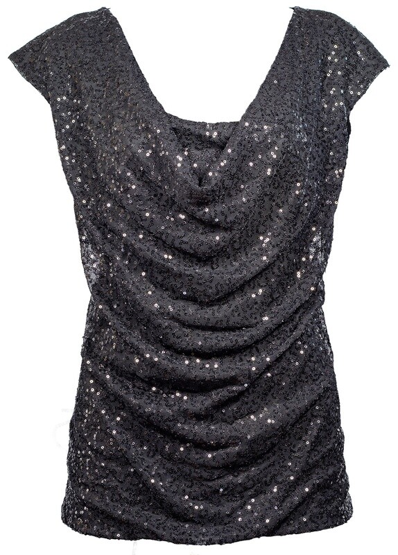 Blusa con lentejuelas negra