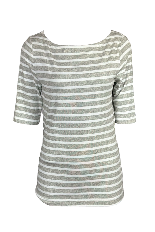 Blusa manga corta rayas gris