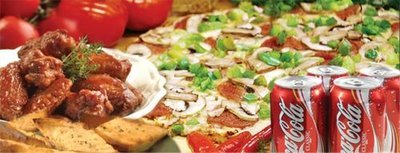 1 Large Pizza, 3 Toppings, 24 Wings and 4 Drinks