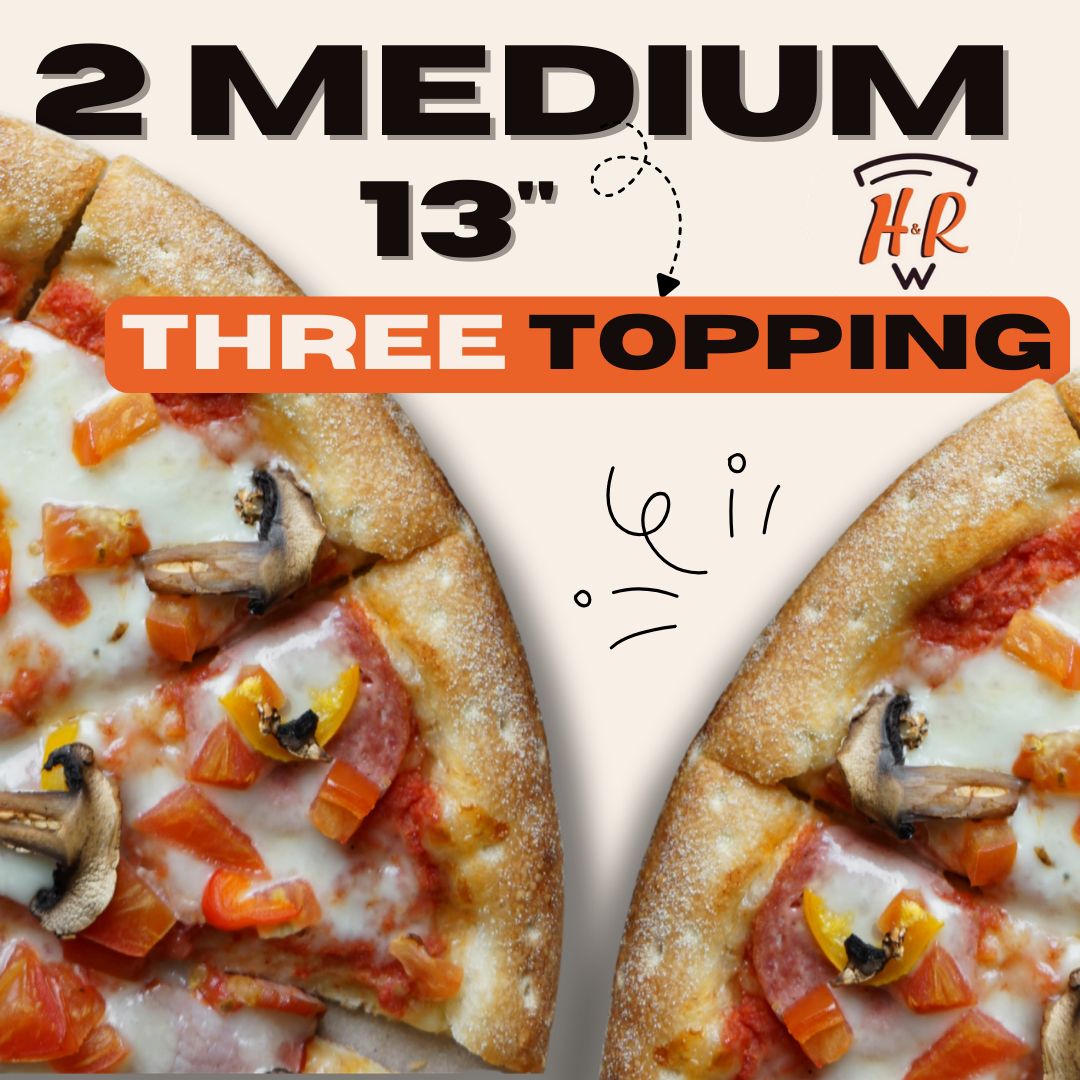 2 for 1 Three Topping (Medium)