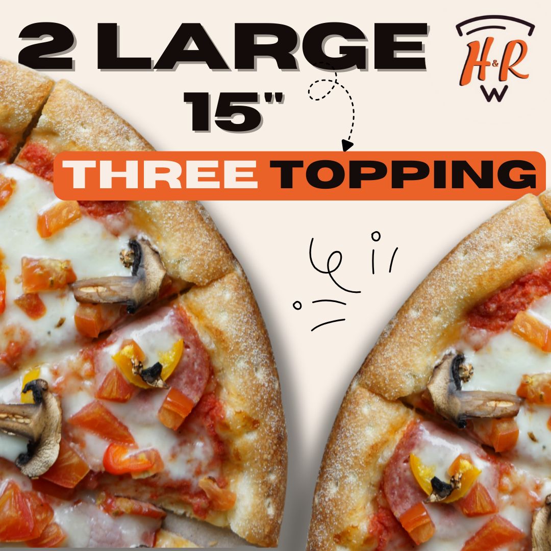 2 for 1 Three Topping (Large)