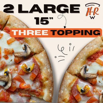 2 for 1 Three Topping (Large)