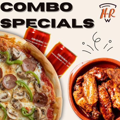 1 Small Pizza, 3 Toppings, 12 Wings and 2 Drinks