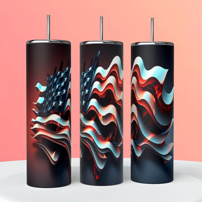 3D Wavy American Flag