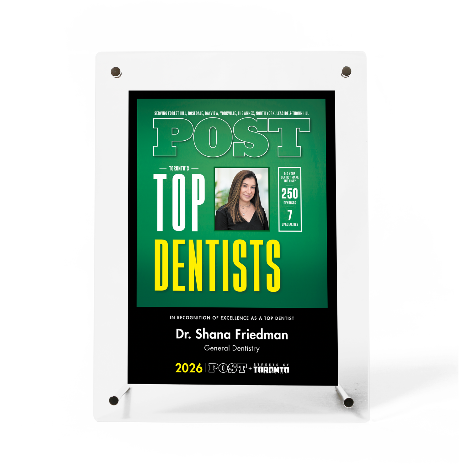 Top Dentist Small Portrait Plaque 2026