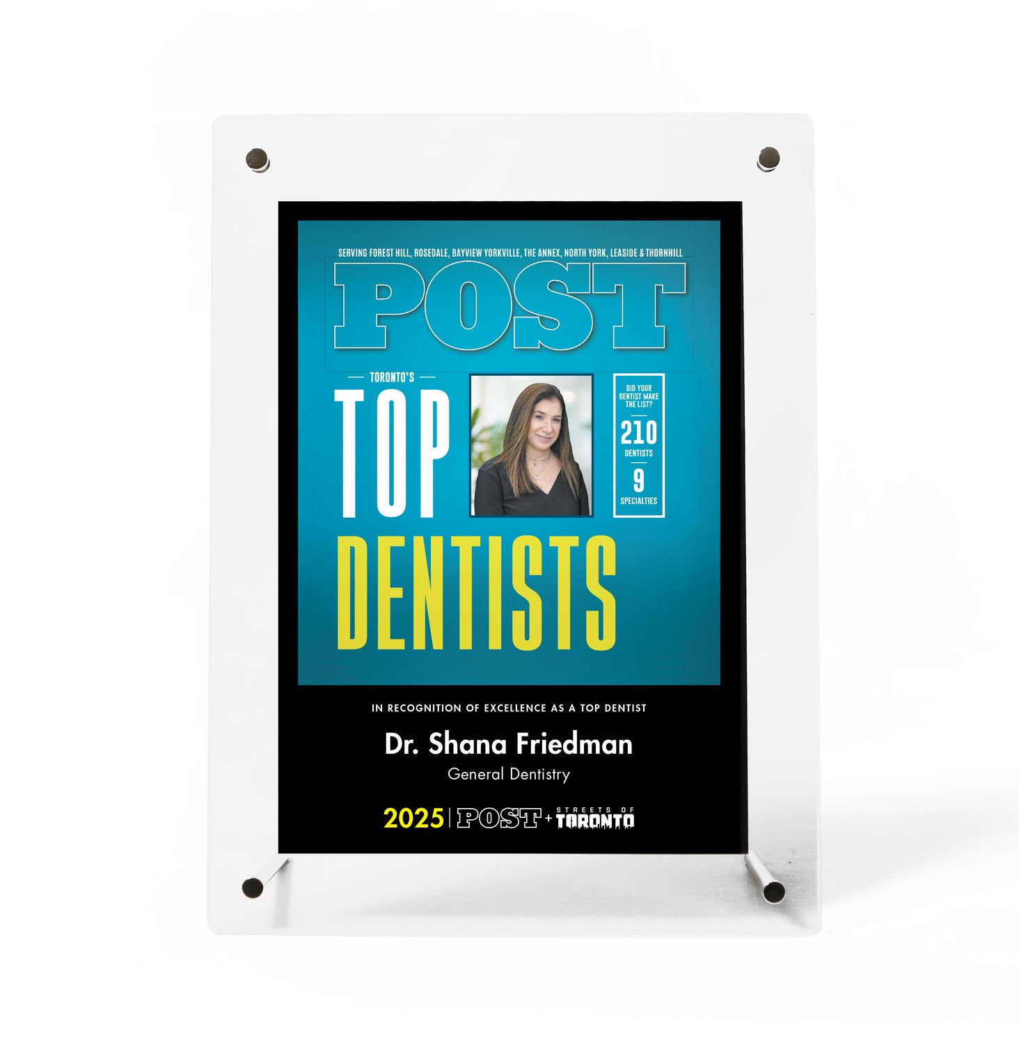 Top Dentist Small Portrait Plaque 2025