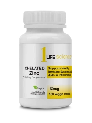 1LifeScience Zinc (Chelated) 50mg 100Tabs