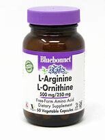 Bluebonnet L-Arginine/L-Ornithine 500mg 50 caps
