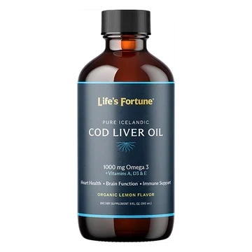 LifesFortune PureIcelandic CodLiverOil Lemon 8fl.oz