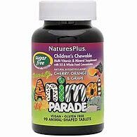 NaturesPlus AnimalParade MultiVitamin SugarFree Assorted 90tabs