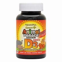 NaturesPlus AnimalParade VitaminD3 500IU BlackCherry 90tabs
