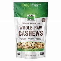 NOW Cashews (Organic,Whole, Raw,Unsalted) 10oz
