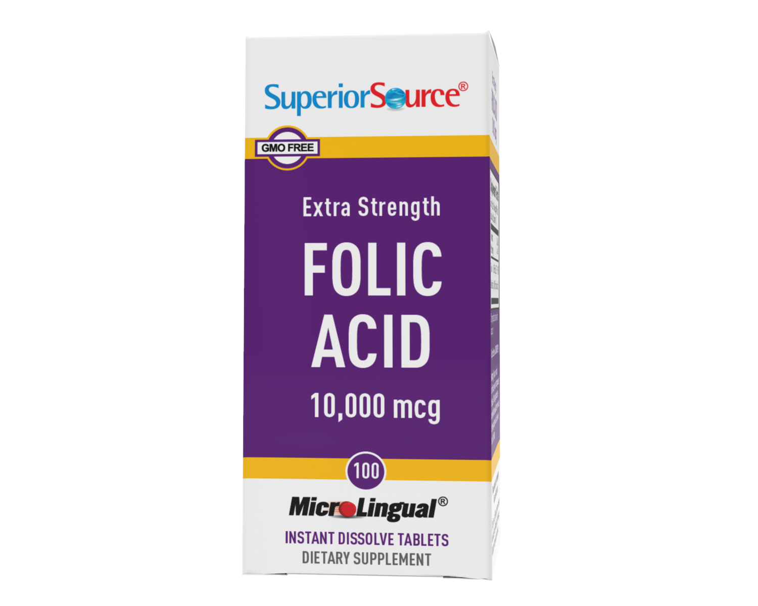 SuperiorSource FolicAcid 10,000mcg 100tabs