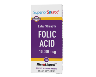 SuperiorSource FolicAcid 10,000mcg 100tabs