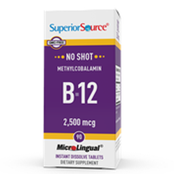 SuperiorSource NoShotB12 Methylcobalamin 2500mcg 90tabs