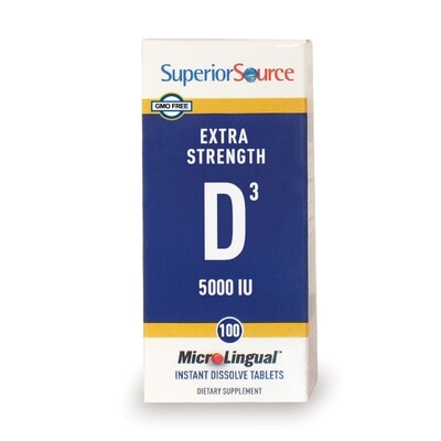 SuperiorSource VitaminD3 125mcg/5000IU 100tabs