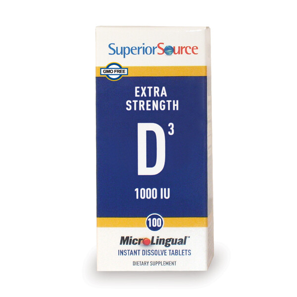 SuperiorSource VitaminD3 25mcg/1000IU 100tabs