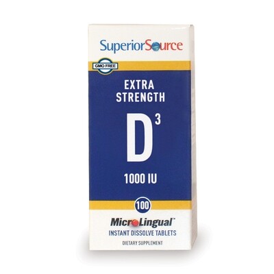 SuperiorSource VitaminD3 25mcg/1000IU 100tabs