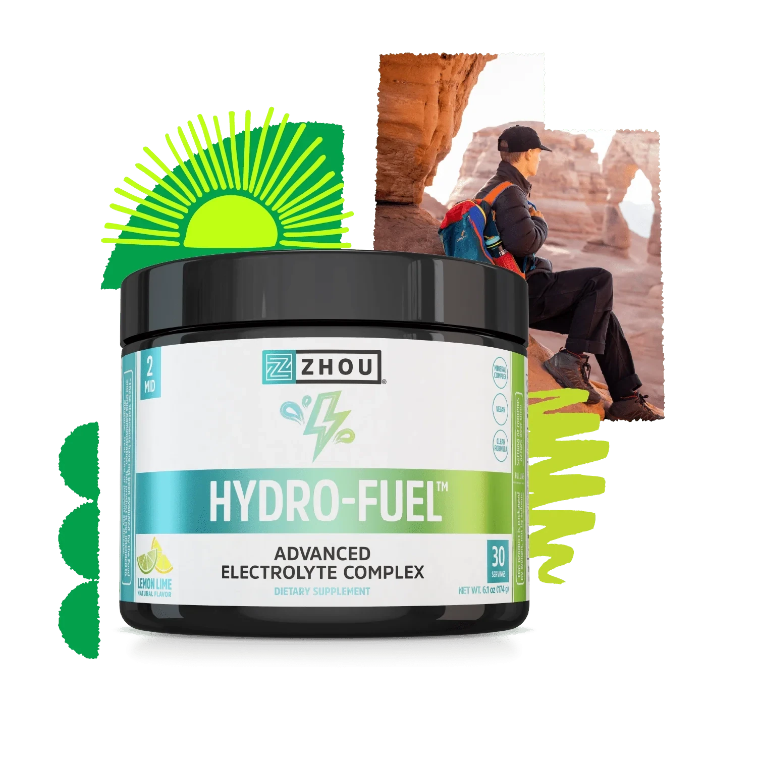 Zhou Hydro-Fuel Lemon Lime Powder 174g