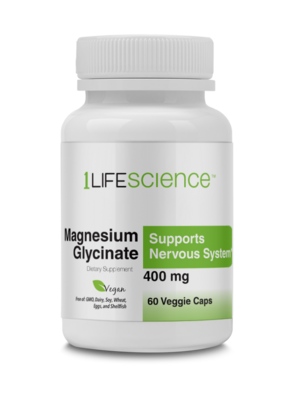 1LifeScience MagnesiumGlycinate Caps 400mg 60ct