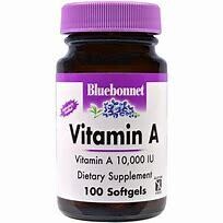 Bluebonnet VitaminA 10,000IU 100sgels