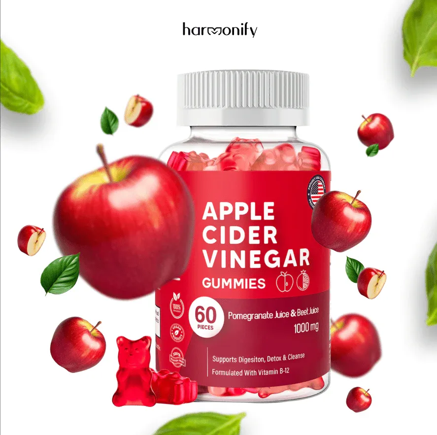 HARMONIFY - Apple Cider Vinegar Gummies with Pomegranate Beet Juice, For