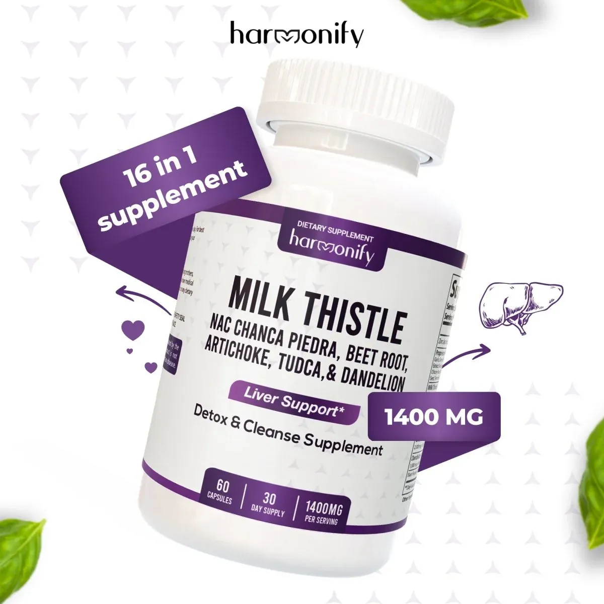 HARMONIFY - HARMONIFY Milk Thistle Berberine Turmeric Detox &amp; Cleanse