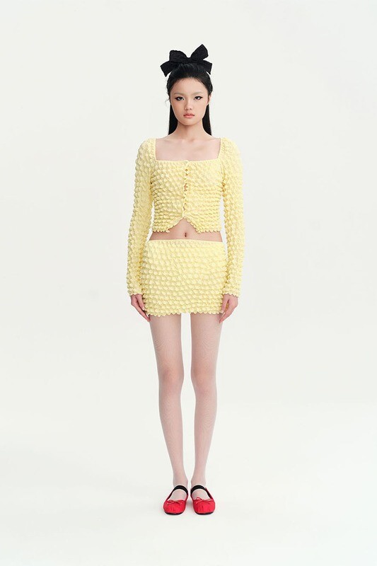 Pale Yellow Clarie Mini Skirt