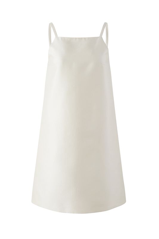 Tailored linen-viscose mini skirt in ivory main image 1