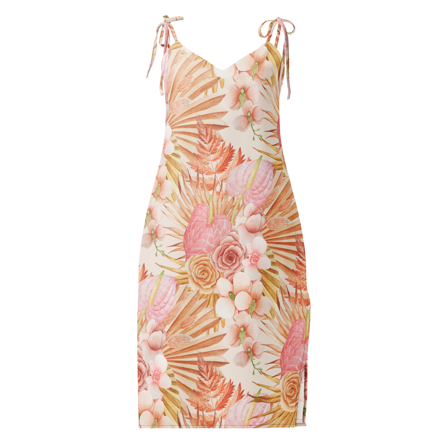 Tie-strap midi dress