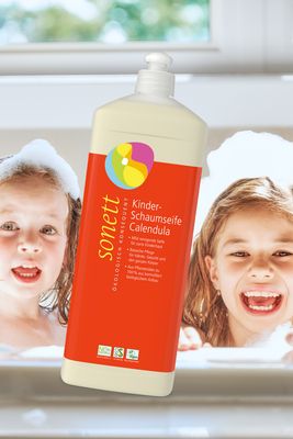 Sonett Kinderschaumseife Calendula – milde Naturseife für empfindliche Kinderhaut mit zartem Calendula-Duft