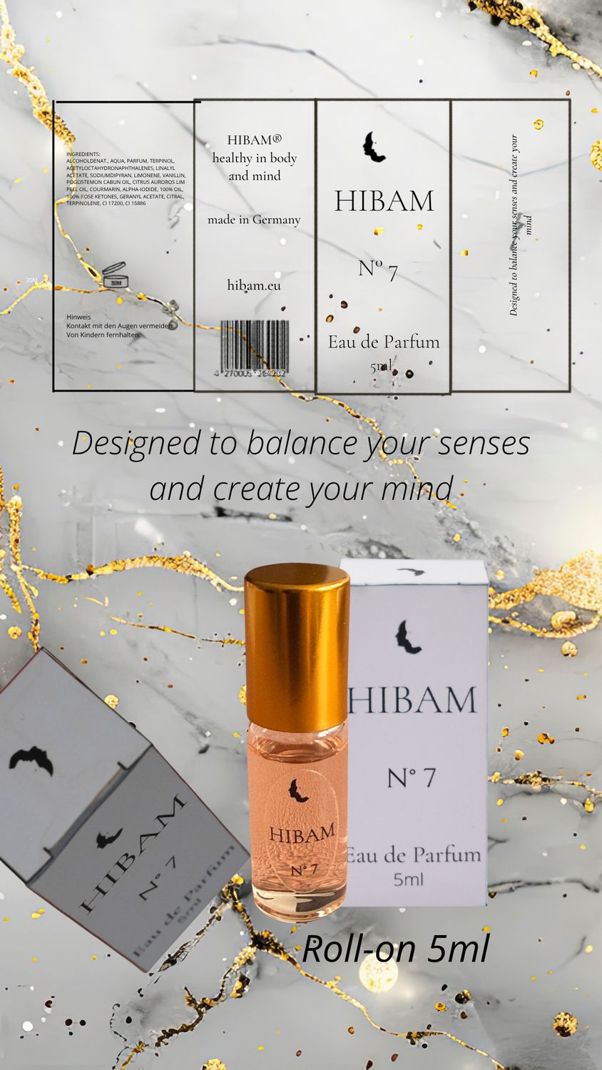 HIBAM N° 7 – Eau de Parfum Roll-on 5ml