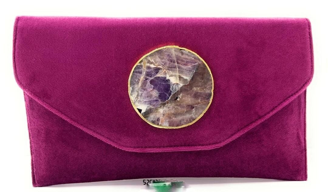 Cartera/Bolso Terciopelo 16 X 30 color Buganvilla Ágata