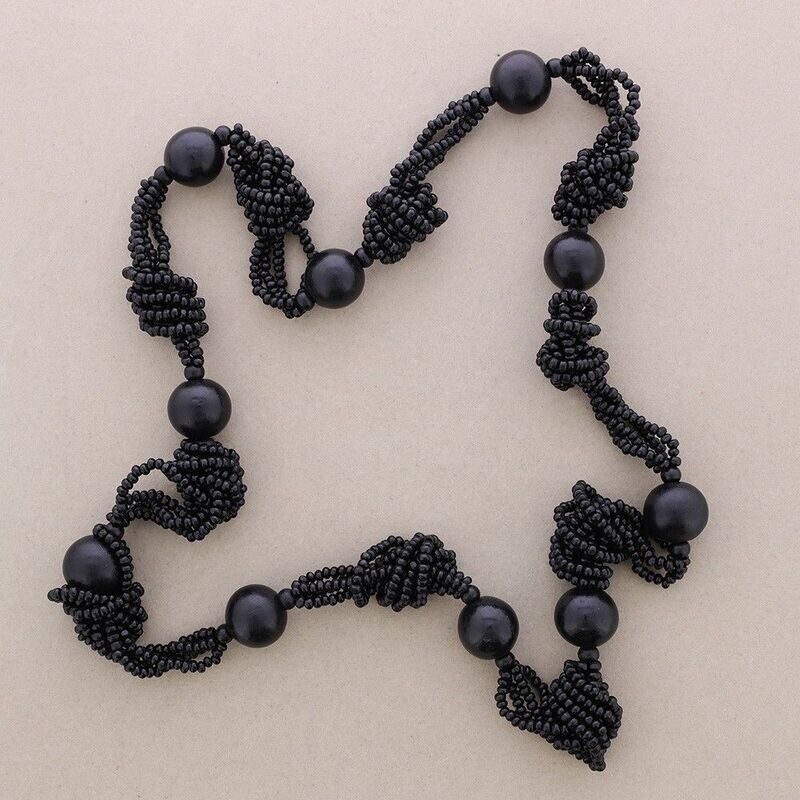 Collar Largo Bolas Madera
