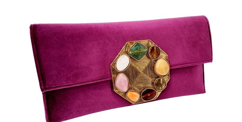 Cartera / Bolso Terciopelo Buganvilla 16X30