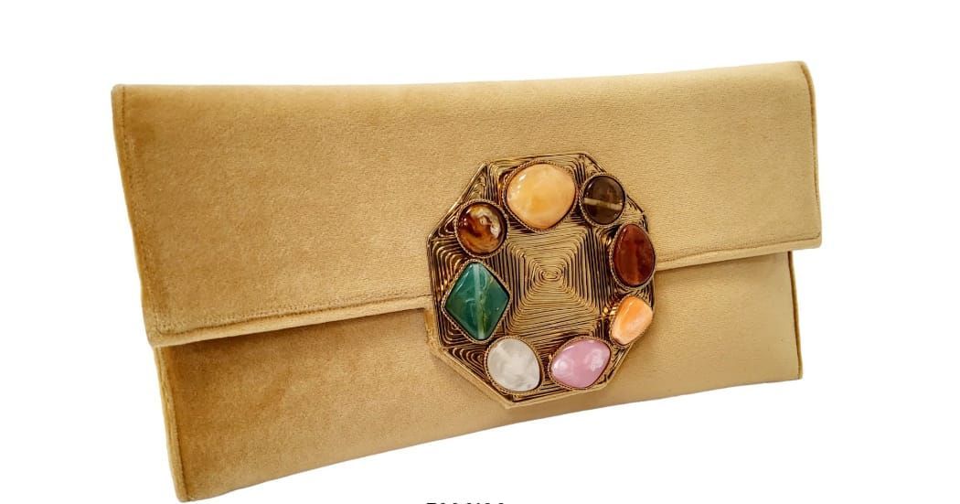 Cartera/Bolso Terciopelo Amarillo 16X30