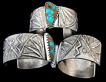 Tufa Cast Bracelet with Royston Turquoise