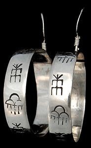Large Stamped Dangle/Hoop Earrings