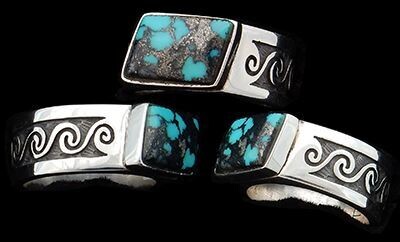 Hopi Indian Mountain Turquoise Ring Size 12 1/4