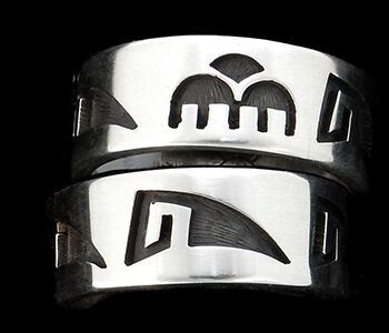 Storm Cloud and Prayer Feather Ring Size 7