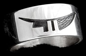 Prayer Feathers Design Size 9 1/2 Ring