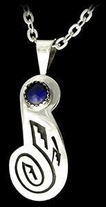 Lapis and Overlay Pendant