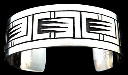 Native American Hopi Indian Silver Overlay Bracelets Native American Hopi Indian Silver Overlay Bracelets