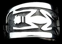 Frog with Prayer Feathers Size 6 3/4 Ring