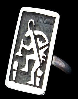 Size 6 1/4 Fashion Ring with Flute Priest