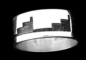 Size 10 Ring with Cloud Designs